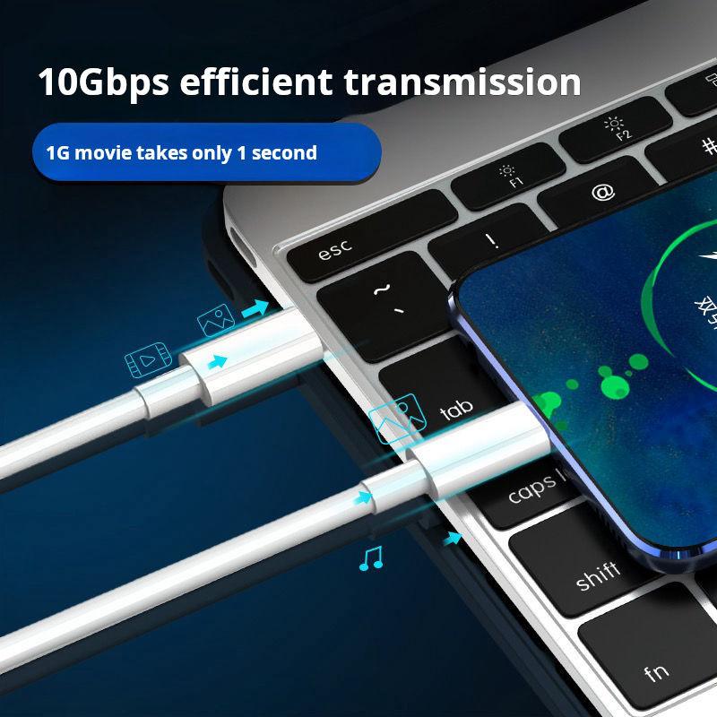 PD 60 Вт USB C на Type-C двойной кабель для быстрой зарядки данных короткий 0,25/0,5 м для iPhone Samsung Xiaomi Macbook iPad линия передачи данных