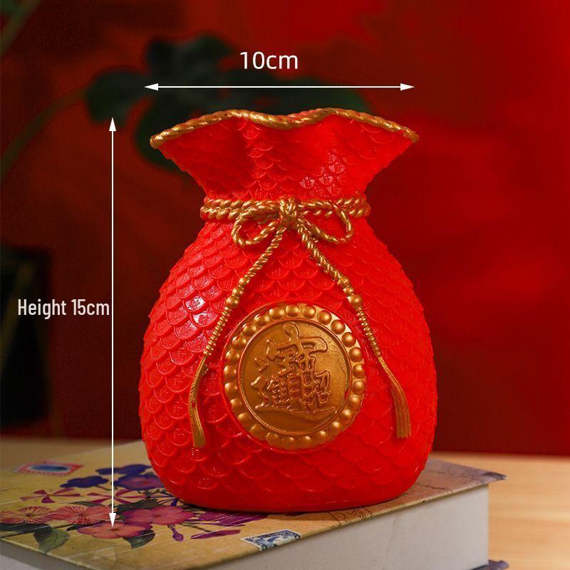 Ваза в виде мешка с золотой пшеницей - Настольное украшение для дома или офиса