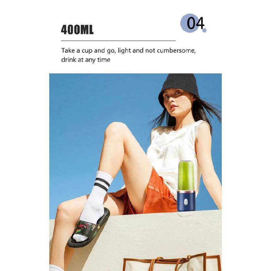 USB Wireless Automatic Mini 400ML 6 Blades Portable Blender Small Size Portable Juicer Blender Mini Vegetables Fruits Juicer Electric Juicer