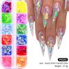 12 Grids Abalone Seashell Nail Art Slices Holographic 3D Mermaid Irregular Nail Art Glitter Flakes Manicure Sparkly Decoration T
