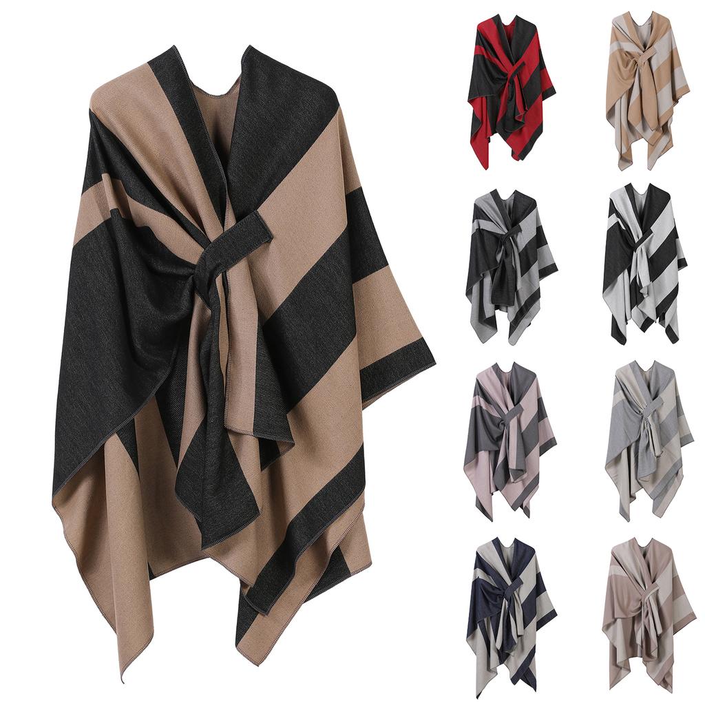 Ladies' Fashionable Knitted Shawl, High-end Travel Wear, Imitation Cashmere Cloak