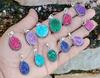 Titanium Druzy Gemstone 925 Sterling Silver Plated Handmade 5 PCs Fancy Pendants Jewelry SEN-253