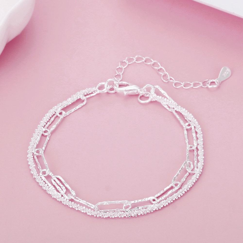 Sparkling Double Layer Starry Bracelet Elegant Anklet for Women Fashion Jewelry