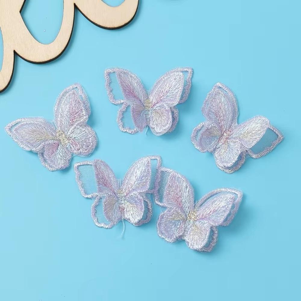 10PCS Double-layer Chiffon Butterfly Dreamy Sewing Craft Decoration For Hairband Nail Decoration