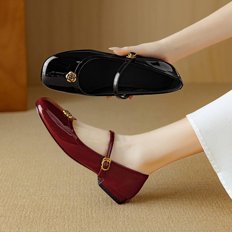 Krazing Pot Летние туфли из овчины, размер 41, низкий каблук, металлические цветы, Мэри Джейн, квадратный носок, туфли-гладиаторы