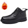 Модные брендовые мужские короткие ботинки из натуральной кожи, зимняя хлопковая обувь, мужские ботильоны, плюшевые, морозостойкие деловые ботинки