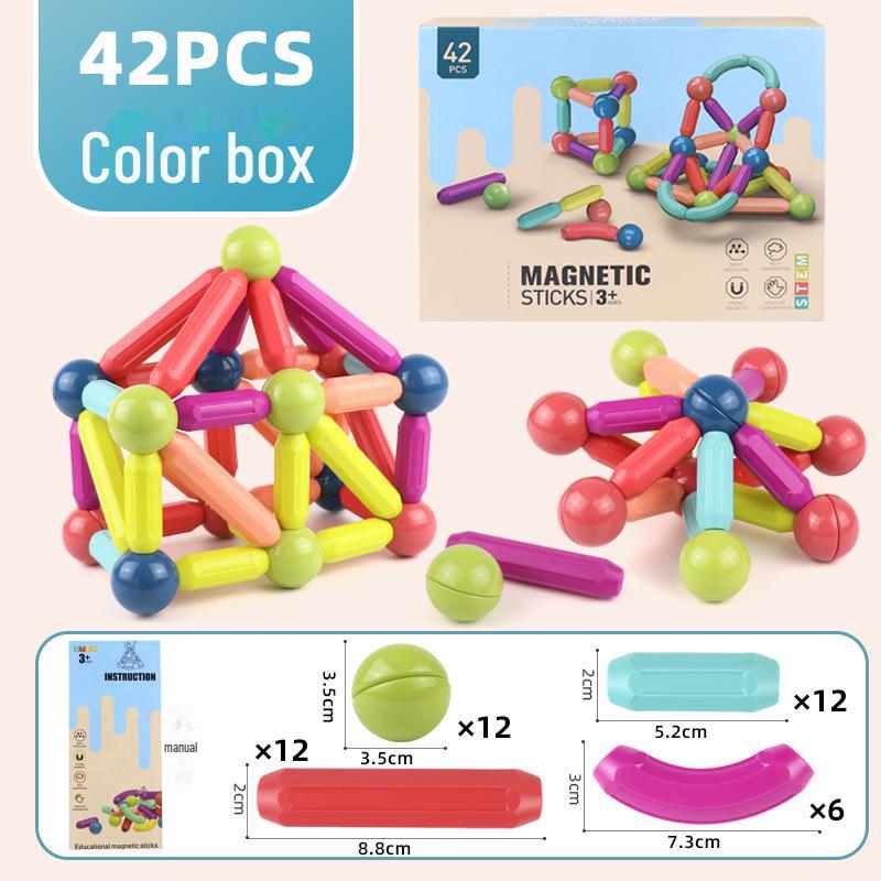 Colorful Magnetic Stick Building Blocks for Kids: Creative Educational DIY Toy Set