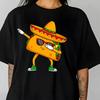 Футболка с тако Cinco de Mayo, Забавный дизайн с мексиканской едой и дабом, Унисекс футболка