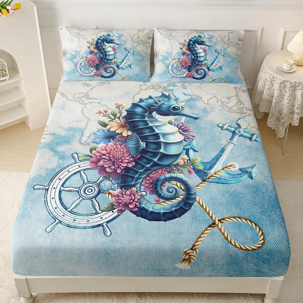 Постельный набор из трех предметов с рисунком морского животного дельфина, с цифровой печатью, для двуспальной кровати
