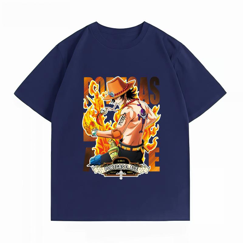 Unisexs Clothing New 100 Cotton Breathable Summer TShirt One Piece Ace Print Casual Streetwear Unisexs TShirt