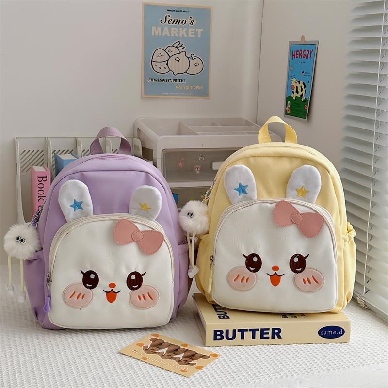 Детский школьный рюкзак для детского сада с изображением девочки-кролика