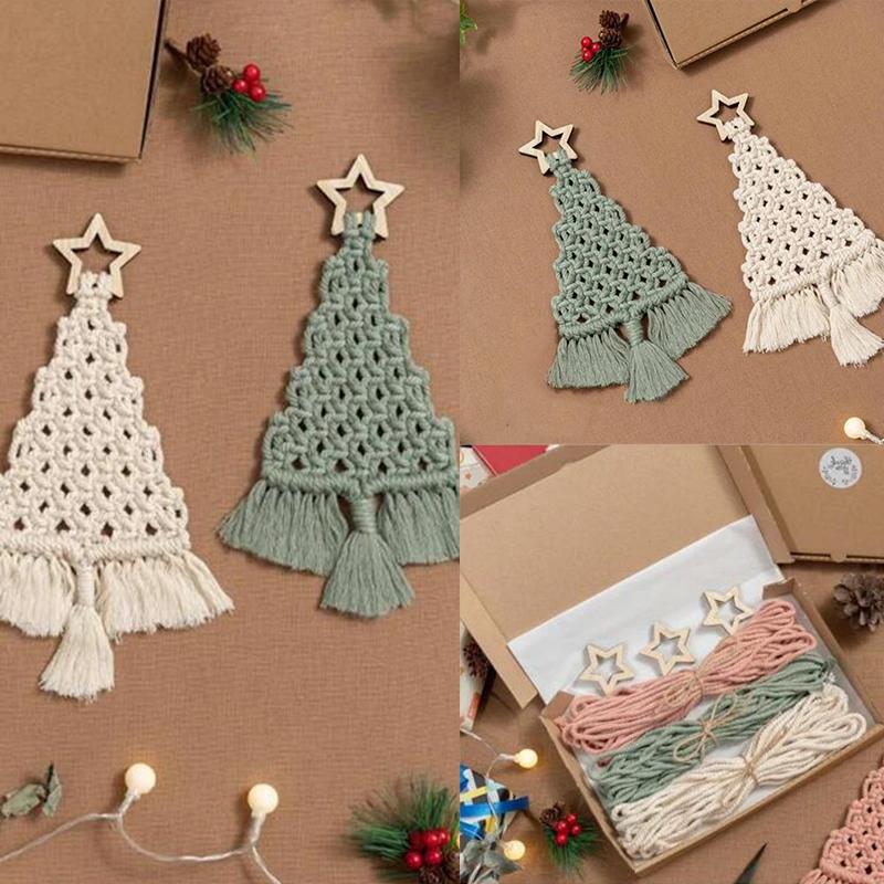 Сделай сам рождественская елка тканый материал упаковка ручной работы хлопковая веревка для семьи и друзей