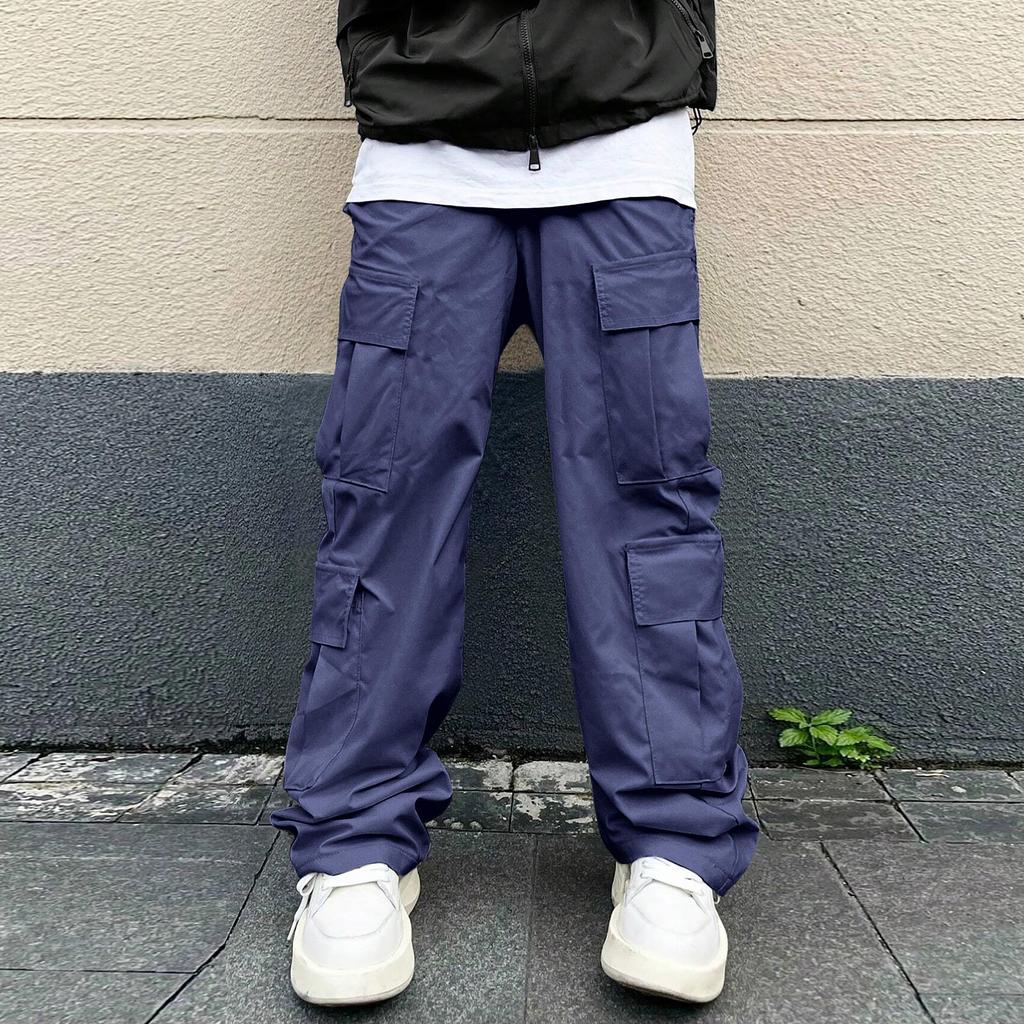Men's Overalls Drawstring Multi Pocket Casual Pants Hiking Pants Cotton Twill Pants