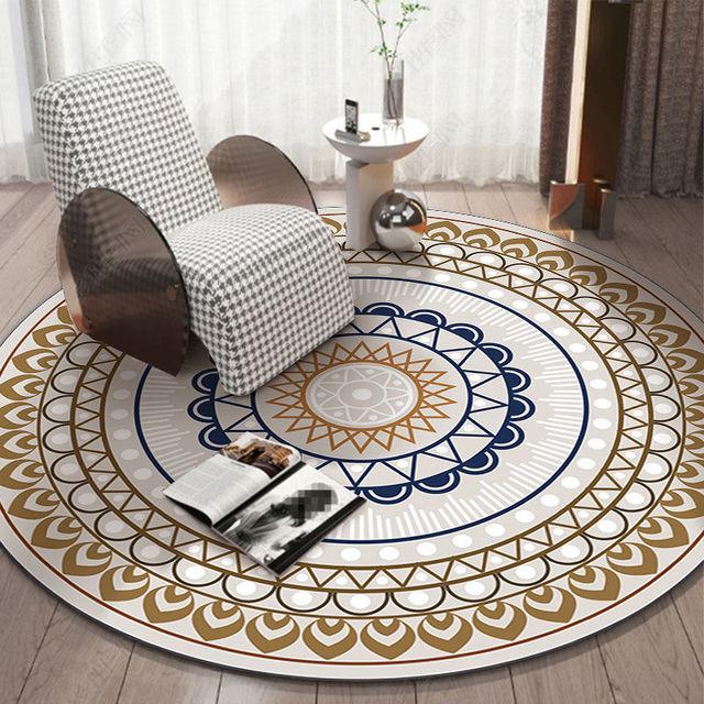 Bohemian Round Carpets For Living Room Decoration Large Area Rugs For Bedroom Lounge Computer Chair Entrance Door Mat Washable