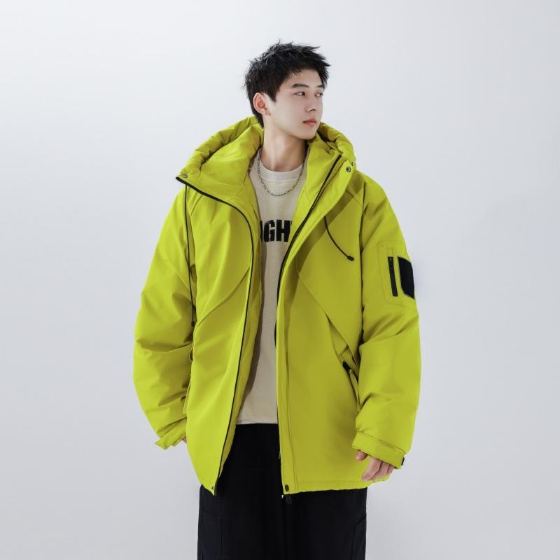 Осенне-зимняя модная утолщенная куртка с капюшоном, молодежная белая утиная пуховая теплая повседневная куртка, трендовая