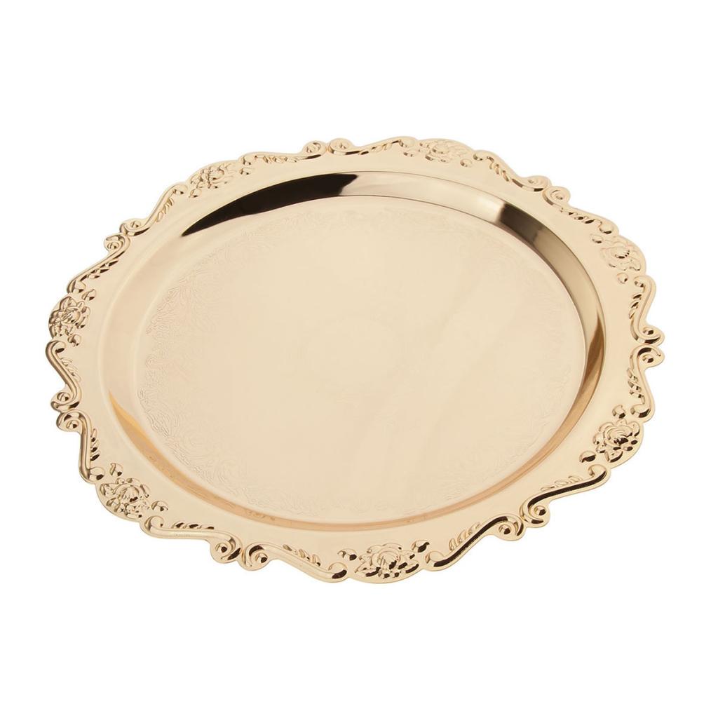 Сервировочная тарелка для десерта, золотое блюдо, витрина с фруктами, товары для дня рождения, 20 см