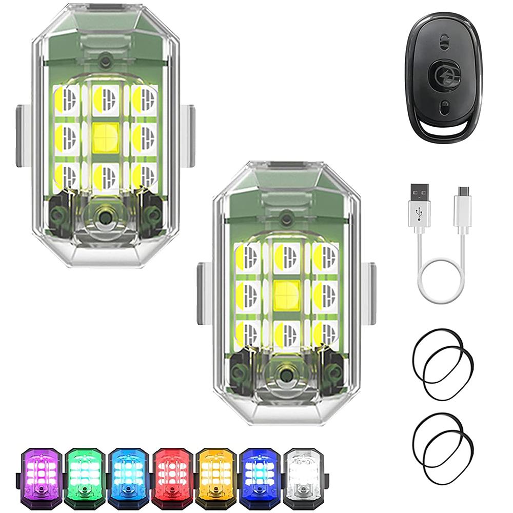 7 Colors USB Rechargeable High Brightness Wireless LED Strobe Lights with Remote