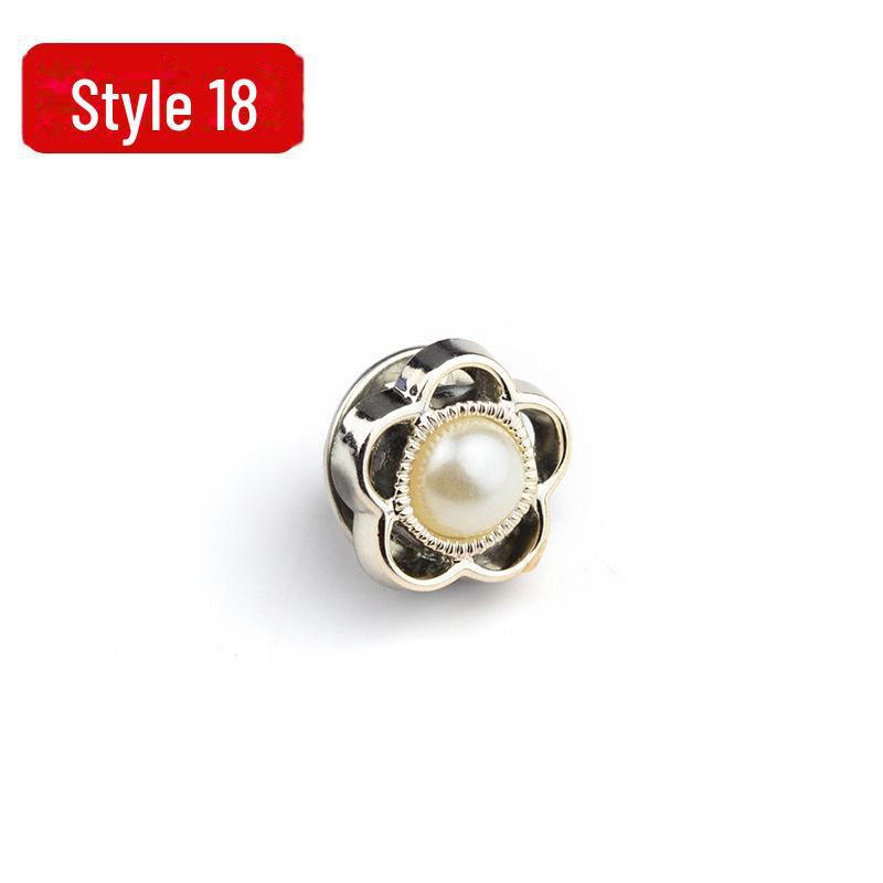 Anti-Exposure, Concealed, Removable and Sew-Free Pearl Shirt Brooch Buttons