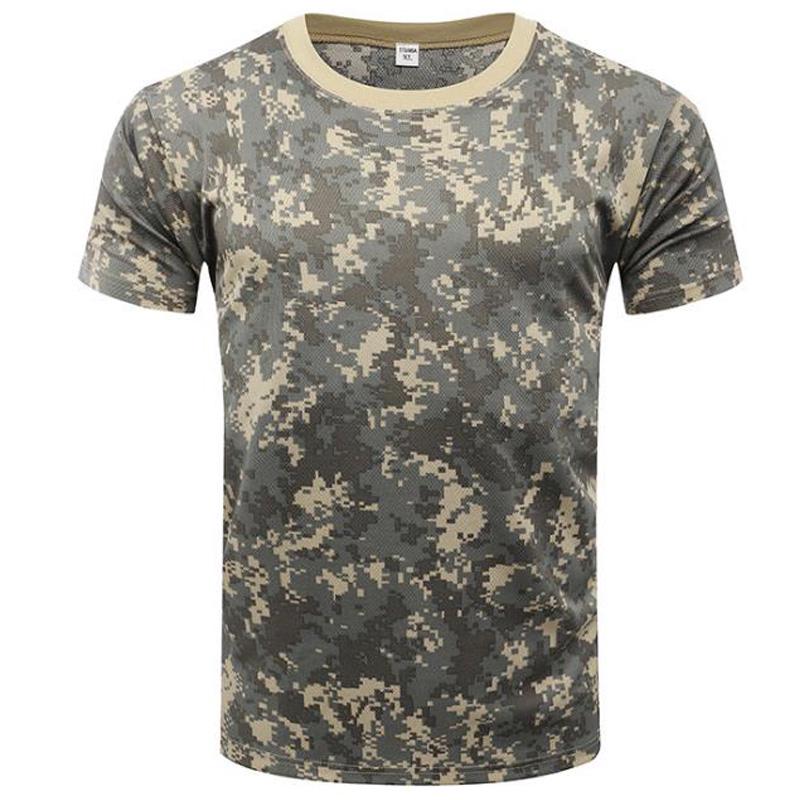 Leaf Forest Camouflage T Shirt Men Jungle Desert Camo T-shirt Quick Dry 3D Print Tops Short Sleeve Mens Gym Fitness Tee Shirts