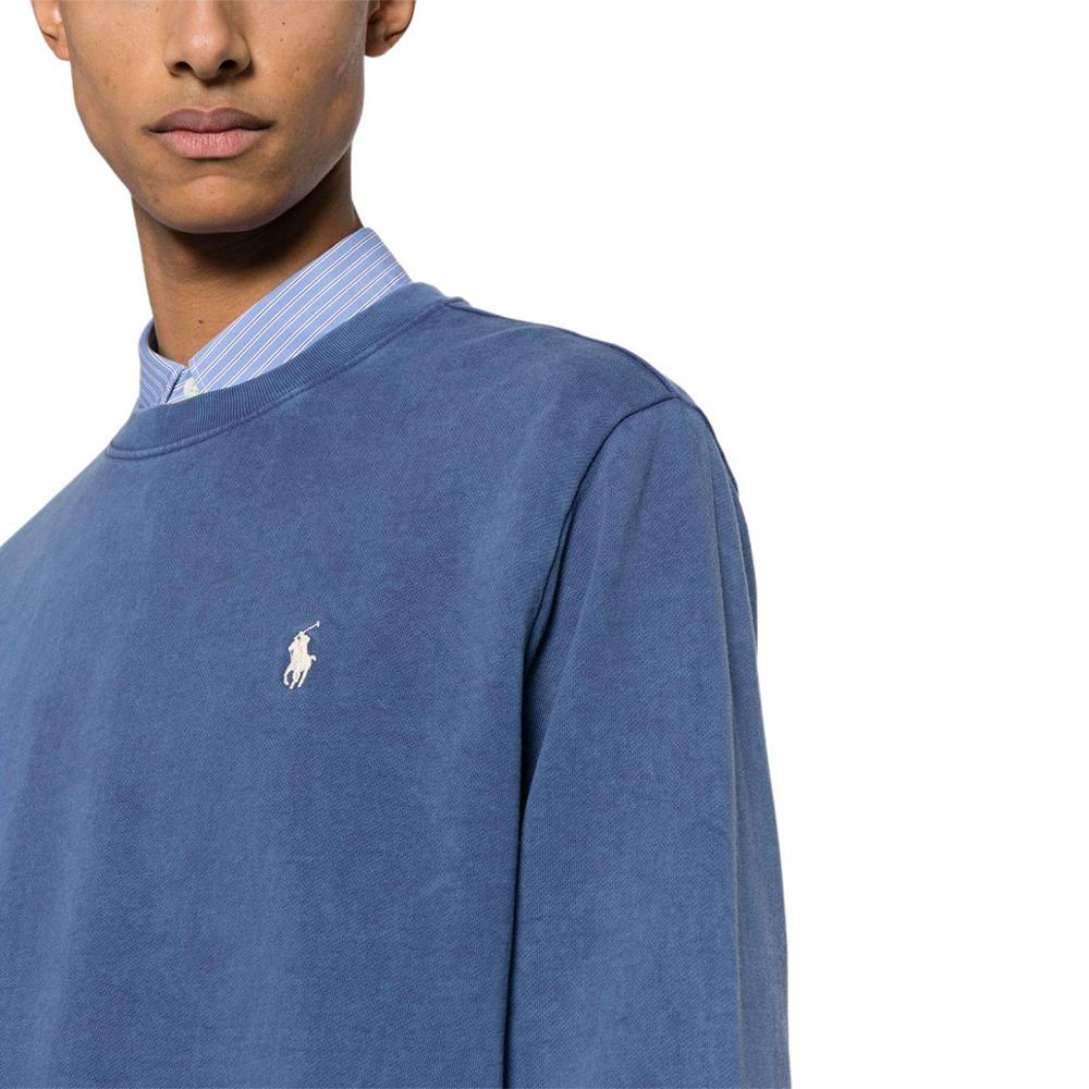 Ralph Lauren Мужская толстовка с вышитым логотипом Polo, с круглым вырезом, синяя 710916689-001