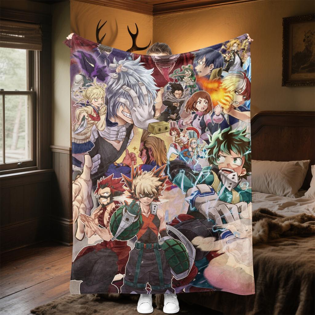 Hero Academia Anime Blanket Soft Comfortable All Seasons Suitable Sofa Office Nap Travel Festive Gift