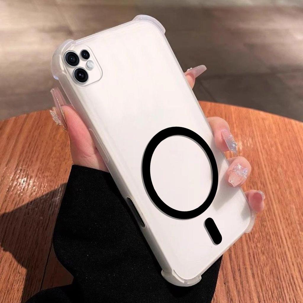 Самодельный силиконовый чехол-желе с магнитным кольцом для OPPO Reno16 5G, противоударный, с защитой углов-подушек