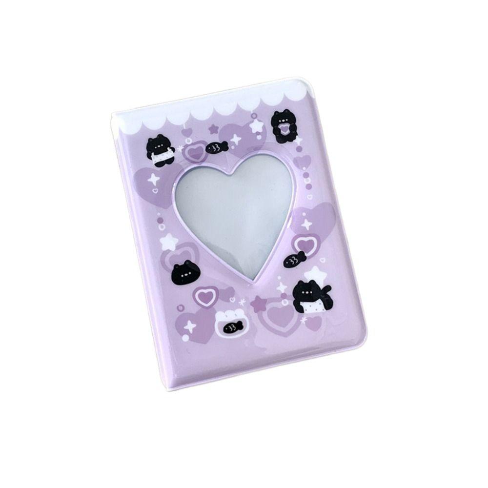 Cute Cartoon Bear Photo Album Pastic Love Heart Photo Album Hollow Picture Storage Case Polaroid AVE