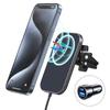 Strong Magnetic Car Mount for iPhone 15 with Fast Type-C Wireless Charging