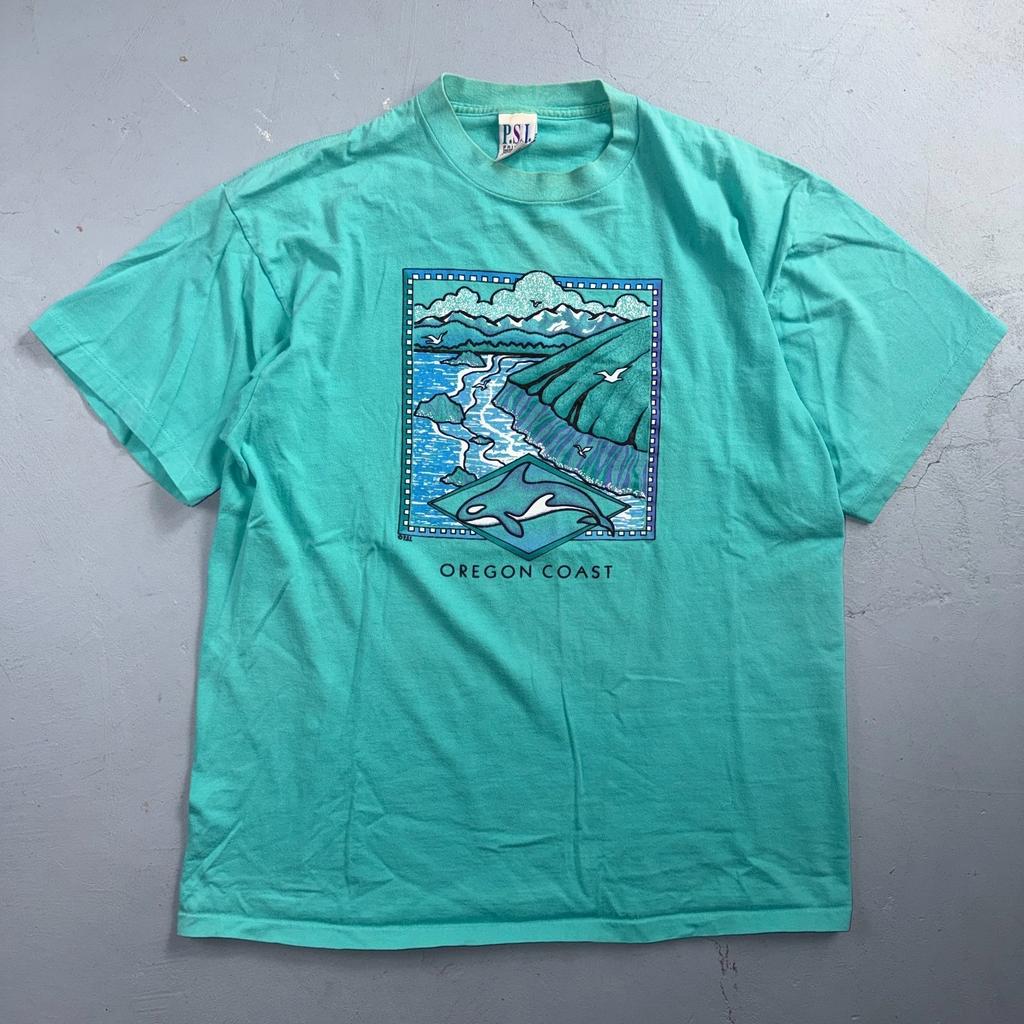 Футболка Oregon Coast PSI VTG Косатка Одиночный шов Океан Плавание Рыбы Жизнь Океанический