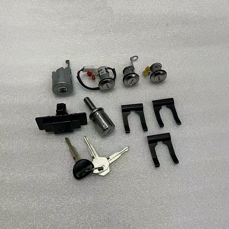 Car Full Lock Cylinder Key Set MR259111 Replacement for Pajero Montero 2nd 1990 to 2004 Lock Cylinder Set for Pajero