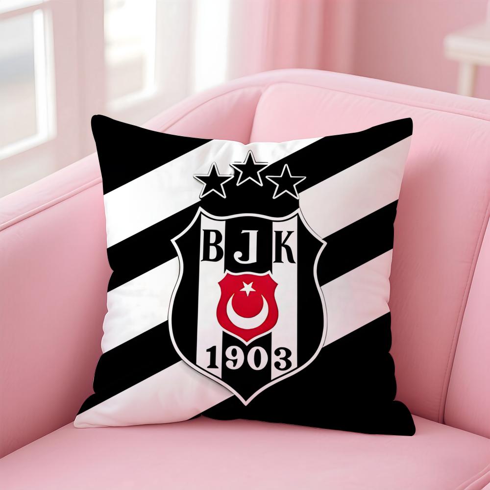 Логотип спортивной команды BBesiktas BJK Наволочка для подушки Короткий плюш Невидимая молния Комната Диван Наволочка