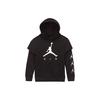 Jordan Logo Print Hooded Fleece Pullover Sweatshirt Kids Sweatshirts Black CT5366-010