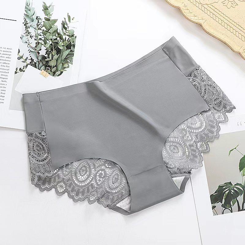 Женское сексуальное нижнее белье Трусики средней посадки Нижнее белье Кружево Чистый цвет Хлопок Женское нижнее белье Трусы