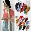 5x200cm Satin Silk Narrow Scarf Neckerchief Solid Neck Scarves Long Silk Thin Scarf Head Neck Hair Band Bag Ribbon Headbands DIY