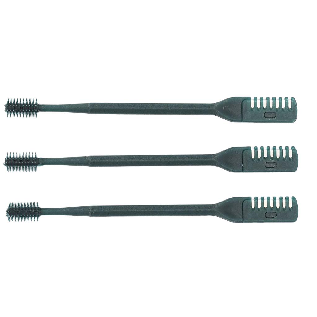 3 шт. Ручной триммер для волос в носу Двойная головка Очистка ноздрей Безопасность Защищен Нож для волос в носу Темно-зеленый