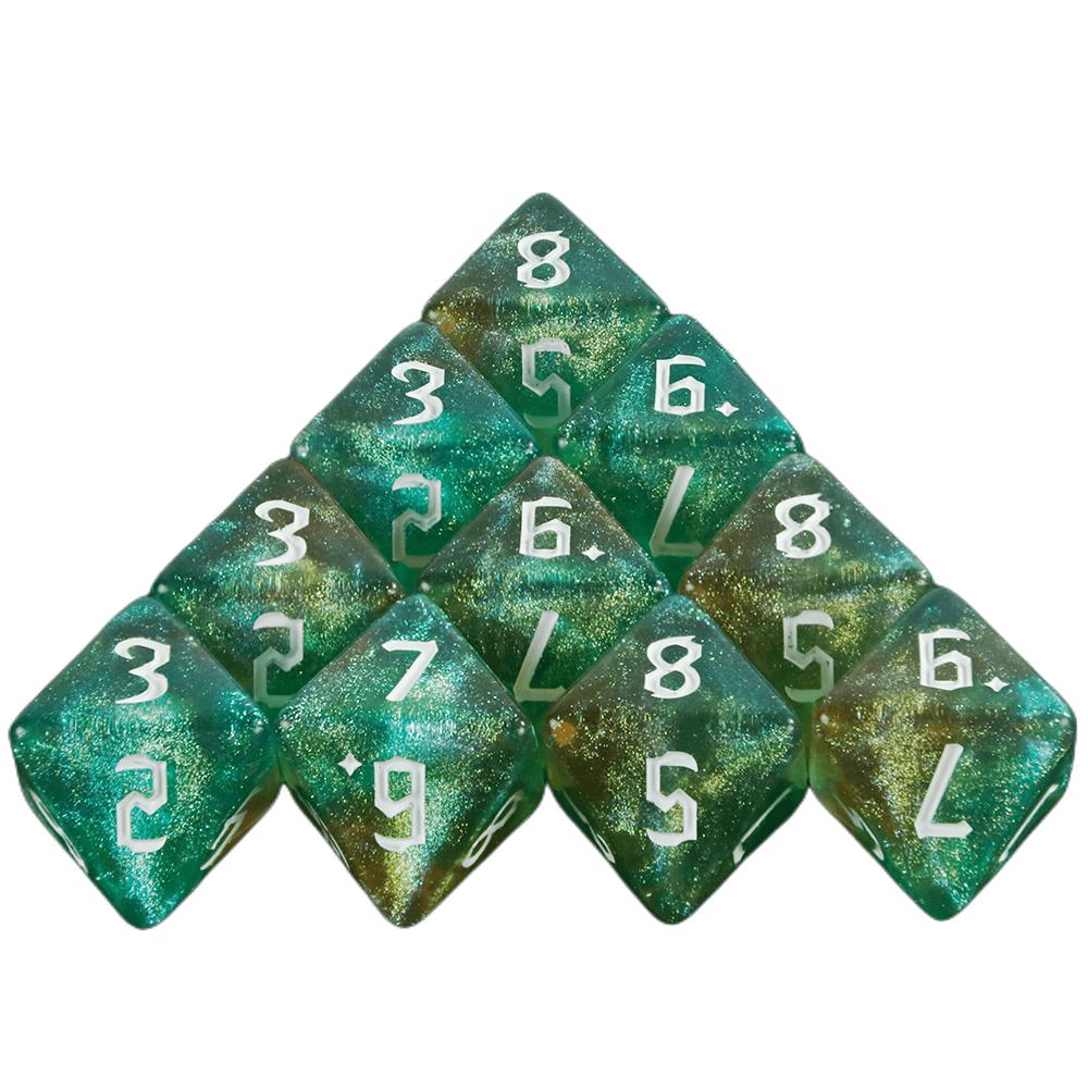 Многогранные игральные кости 10 шт. 8-гранные игральные кости для настольной игры DND TRPG разноцветные игральные кости DND