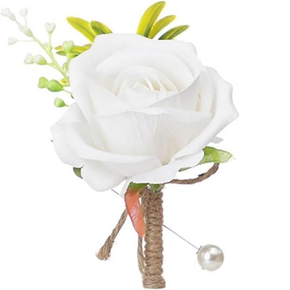 4PCS Boutonniere for Men Corsage and Boutonniere Set Corsage Wristlet for Prom Decor Wedding Flowers Accessories Party Suit Decoration