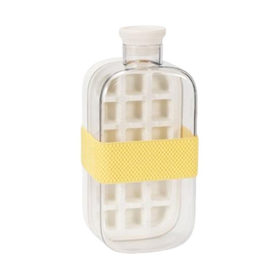 Curling Ice Cube Mold with One-Touch Release Flexible Ice Tray Portable Leak-Proof Water Bottle for Gym Travel Outdoor