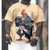 Летняя мужская футболка Мода Индивидуальность Животный принт 3D-печать Повседневная Свободная Уличная Мальчик Футболки с коротким рукавом Топ Пуловер Одежда
