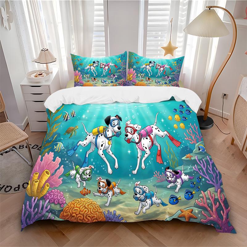 Dalmatian Dogs Underwater Adventure Print 3Pcs Bedding Setduvet Cover With 2 Bedropillowcase Home Birthday Gift