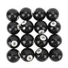 16pcs Pool Eight Ball 2.3in Diameter Black Resin Billiard 8 Ball Replacement for Billiard Room Game