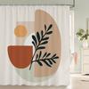 Nordic Wind Shower Curtain Rustic Geometric Morandi Color Shower Curtains Abstract Print Fabric Bathroom Bath Curtain With Hooks