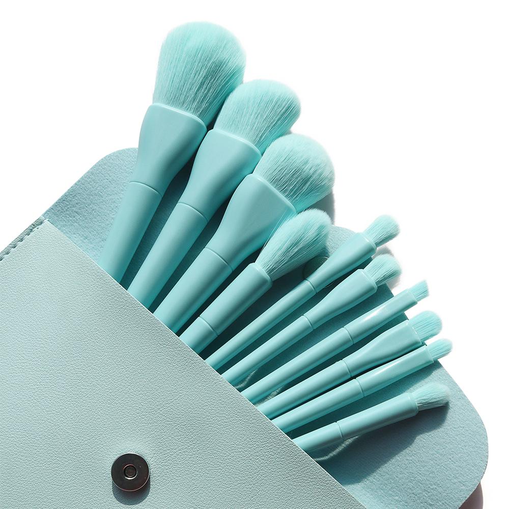 GLAMLASH 10 шт., наборы кистей для макияжа, пудра, основа для теней, румяна, профессиональная красота, конфеты для макияжа, косметический инструмент с сумкой