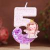Creative Cake Digital Birthday Candle Purple Gradient Angel Girl Birthday Handmade Candle