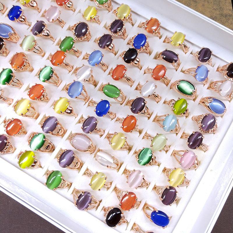 5 шт. женское кольцо из натурального камня с павлиньим камнем, простой стиль, ювелирные изделия из сплава