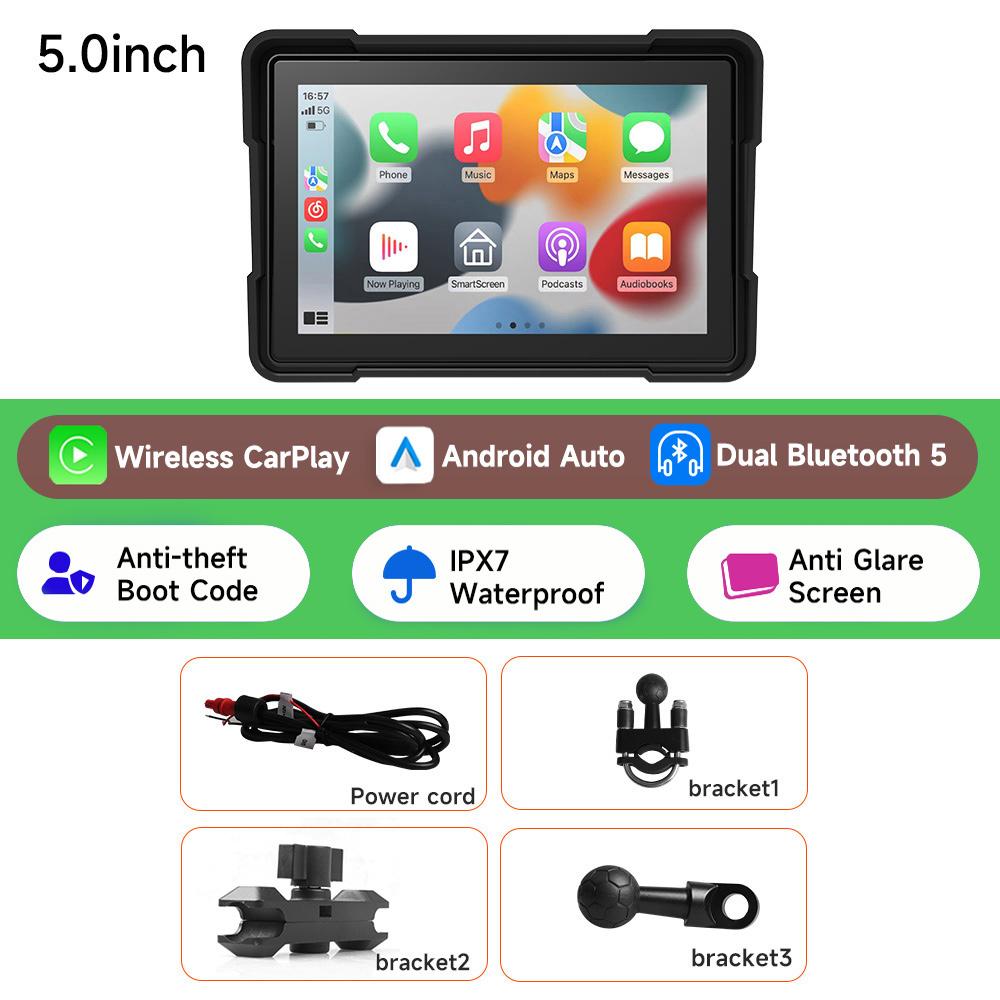 JIUYIN 7-дюймовый мотоцикл CarPlay навигация беспроводной CarPlay Android Auto Airplay дисплей экран портативный мотоциклетный монитор