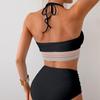 Женские сексуальные купальники Push Up, комплект бикини из двух частей, купальный костюм с открытой спиной и бретелькой через шею