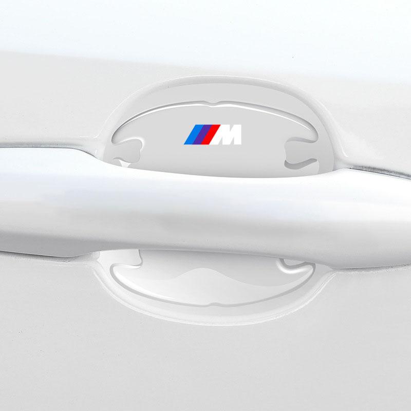 4PCS Transparent M LOGO Car Door Anti-collision Protector Bumper Strip Sticker For BMW X7 X3 X4 X5 X6 3 4 5 6 7 Series Z4 M M3 M5 M6 E38 E39 E46 E53