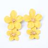 1 Pair Colorful Flower Stud Earrings Matte Bright Color Elegant Nonallergic Sweet Flower