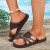 Внешняя торговля большой размер лето новый европейский и американский дышащий закрытый носок педаль плоская подошва легкие пляжные прохладные шлепанцы женские
